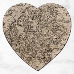 Vintage Map Europe Jigsaw Puzzle (heart) by uniart180623