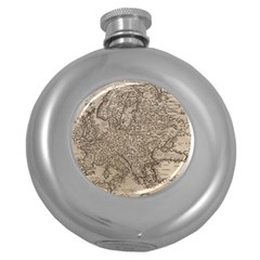 Vintage Map Europe Round Hip Flask (5 Oz) by uniart180623