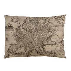 Vintage Map Europe Pillow Case (two Sides) by uniart180623