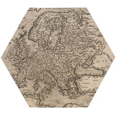 Vintage Map Europe Wooden Puzzle Hexagon by uniart180623