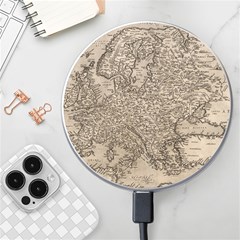 Vintage Map Europe Wireless Fast Charger(white) by uniart180623