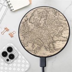 Vintage Map Europe Wireless Fast Charger(black) by uniart180623