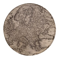 Vintage Map Europe Round Glass Fridge Magnet (4 Pack) by uniart180623