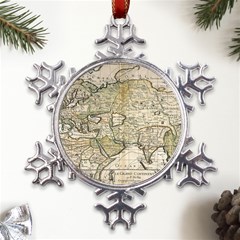 Tartaria Tartaria Empire Map Vintage World Metal Large Snowflake Ornament