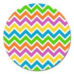 Chevron-pattern-design-texture Magnet 5  (round) by uniart180623