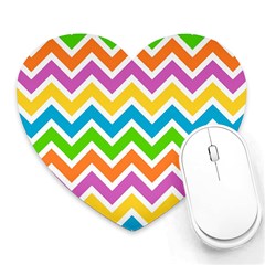 Chevron-pattern-design-texture Heart Mousepad by uniart180623