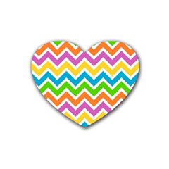 Chevron-pattern-design-texture Rubber Heart Coaster (4 Pack) by uniart180623