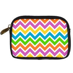 Chevron-pattern-design-texture Digital Camera Leather Case by uniart180623