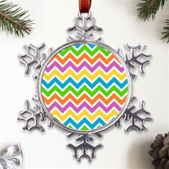 Chevron-pattern-design-texture Metal Large Snowflake Ornament