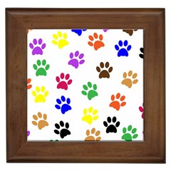 Pawprints-paw-prints-paw-animal Framed Tile by uniart180623