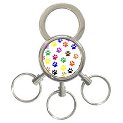 Pawprints-paw-prints-paw-animal 3-ring Key Chain by uniart180623