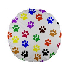 Pawprints-paw-prints-paw-animal Standard 15  Premium Flano Round Cushions by uniart180623