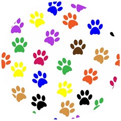 Pawprints-paw-prints-paw-animal Wooden Puzzle Round by uniart180623