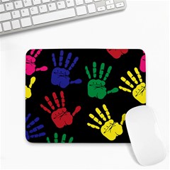 Handprints-hand-print-colourful Small Mousepad by uniart180623