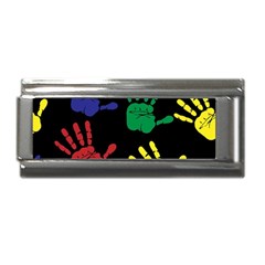 Handprints-hand-print-colourful Superlink Italian Charm (9mm) by uniart180623