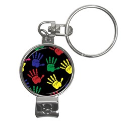 Handprints-hand-print-colourful Nail Clippers Key Chain by uniart180623