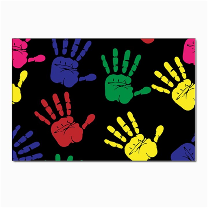 Handprints-hand-print-colourful Postcard 4 x 6  (Pkg of 10)