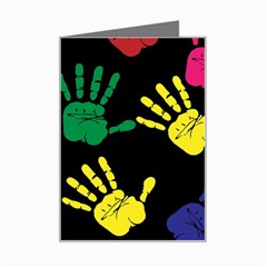 Handprints-hand-print-colourful Mini Greeting Card by uniart180623