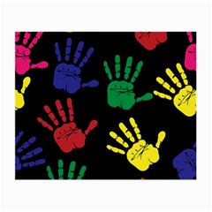 Handprints-hand-print-colourful Small Glasses Cloth by uniart180623