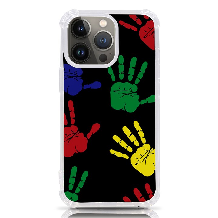 Handprints-hand-print-colourful iPhone 13 Pro TPU UV Print Case