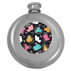 Art Pattern Design Background Print Round Hip Flask (5 Oz) by uniart180623