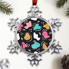 Art Pattern Design Background Print Metal Large Snowflake Ornament