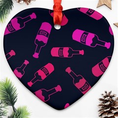 Wine Bottles Background Graphic Ornament (heart) by uniart180623