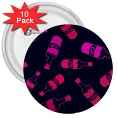 Wine Bottles Background Graphic 3  Buttons (10 Pack)  by uniart180623