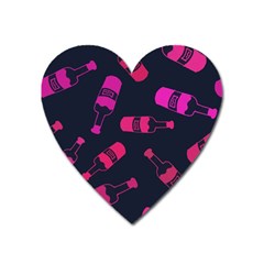 Wine Bottles Background Graphic Heart Magnet by uniart180623