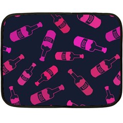 Wine Bottles Background Graphic Two Sides Fleece Blanket (mini) by uniart180623