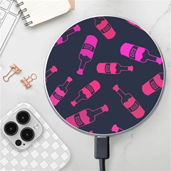 Wine Bottles Background Graphic Wireless Fast Charger(white) by uniart180623