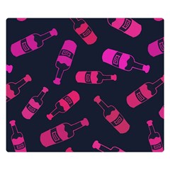 Wine Bottles Background Graphic Premium Plush Fleece Blanket (small) by uniart180623