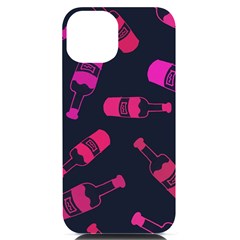 Wine Bottles Background Graphic Iphone 14 Black Uv Print Case by uniart180623