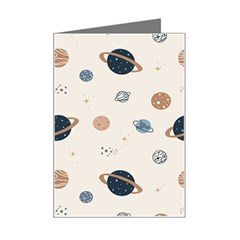 Space Planets Art Pattern Design Wallpaper Mini Greeting Card by uniart180623