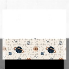 Space Planets Art Pattern Design Wallpaper Rectangular Jigsaw Puzzl by uniart180623