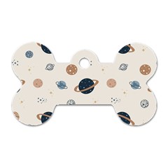 Space Planets Art Pattern Design Wallpaper Dog Tag Bone (one Side) by uniart180623