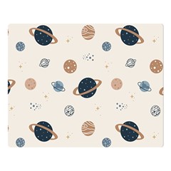 Space Planets Art Pattern Design Wallpaper Two Sides Premium Plush Fleece Blanket (large) by uniart180623