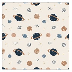 Space Planets Art Pattern Design Wallpaper Square Satin Scarf (36  X 36 ) by uniart180623