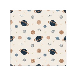 Space Planets Art Pattern Design Wallpaper Square Satin Scarf (30  X 30 ) by uniart180623