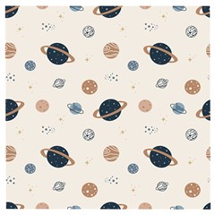 Space Planets Art Pattern Design Wallpaper Wooden Puzzle Square by uniart180623