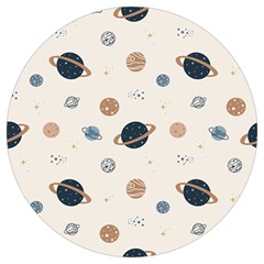 Space Planets Art Pattern Design Wallpaper Round Trivet by uniart180623