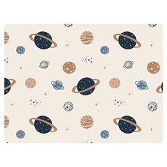 Space Planets Art Pattern Design Wallpaper Premium Plush Fleece Blanket (extra Small) by uniart180623