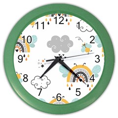 Art Pattern Design Wallpaper Background Print Color Wall Clock by uniart180623