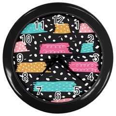 Art Pattern Design Wallpaper Background Print Patterns Wall Clock (black) by uniart180623