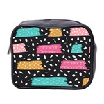 Art Pattern Design Wallpaper Background Print Patterns Mini Toiletries Bag (Two Sides) Front