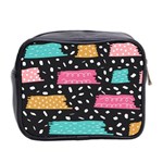 Art Pattern Design Wallpaper Background Print Patterns Mini Toiletries Bag (Two Sides) Back