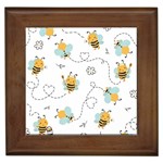 Bee Art Pattern Design Wallpaper Background Print Framed Tile Front