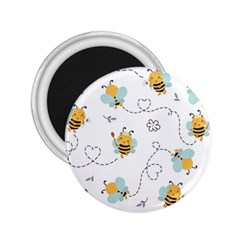 Bee Art Pattern Design Wallpaper Background Print 2.25  Magnets