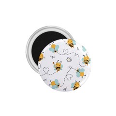 Bee Art Pattern Design Wallpaper Background Print 1.75  Magnets