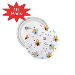 Bee Art Pattern Design Wallpaper Background Print 1.75  Buttons (10 pack)